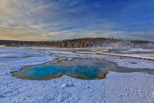 Norris Geyser Basin, Yellowstone National Park - Filename: XR6A9807-Edit - 1/25 sec at f/16 ISO 100 by taharaja, winter sunset buffalo oldfaithful steam yellowstonenationalpark newyears wyoming cody wonderland bis