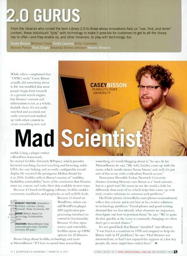Mad Scientist in Library Journal | by misterbisson