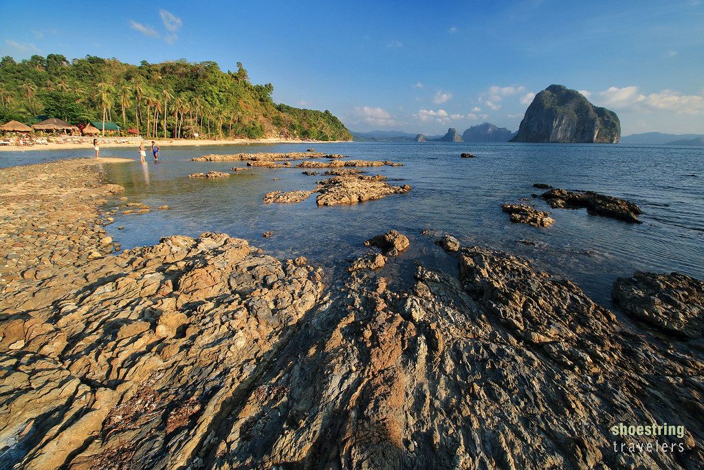 view of Pinagbuyutan Island from Depeldet Island across Cabanas Resort on Marimegmeg Beach