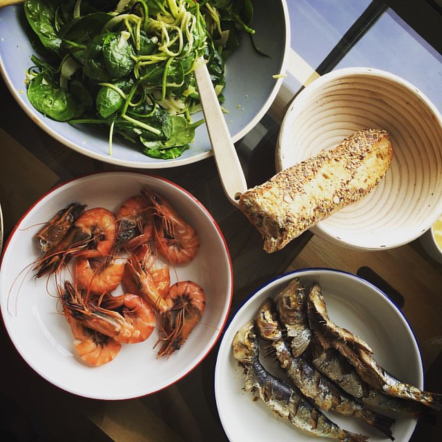 #Sunday #lunch noms with @jimmylefish #sardines #prawns #fennel #salad