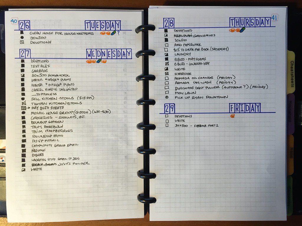 Bullet Journal - Daily Log, Here's a daily spread. I don't …
