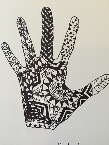 Fifth grade zentangle hands | kendra farrell | Flickr