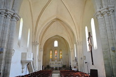 Nef de l'église, ancienne abbaye Saint Maurice (XIIe, XIIIe), Blasimon, Entre-Deux-Mers, Guyenne, Gironde, Aquitaine, France.