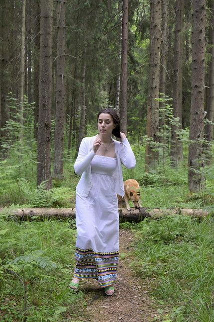 A walk in the Gatchina forest. In the photo: Daria Merkulova