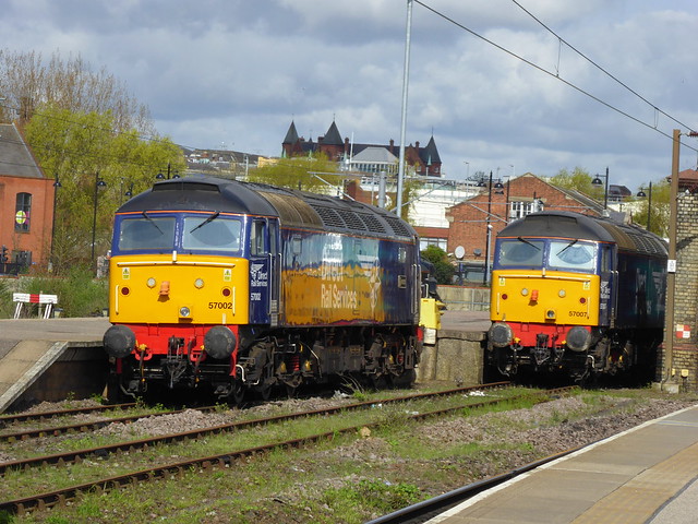57002 {Rail Express} and 57007 at Norwich