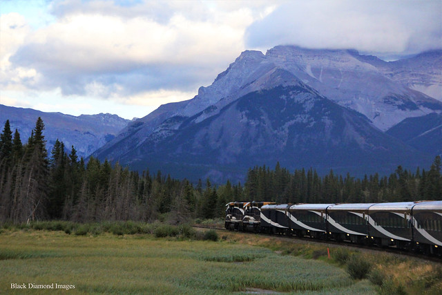 Unidentified Mountains in Banff National Park and the Rocky Mountaineer, Banff,  Alberta, Canada