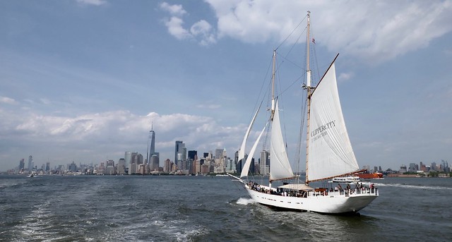 Sail boat, Hudson river, New York City, June 2018