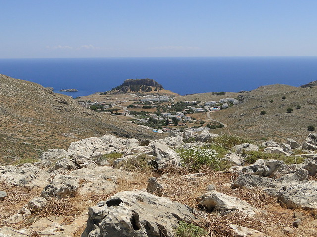 Lindos seen from Marmari mountain