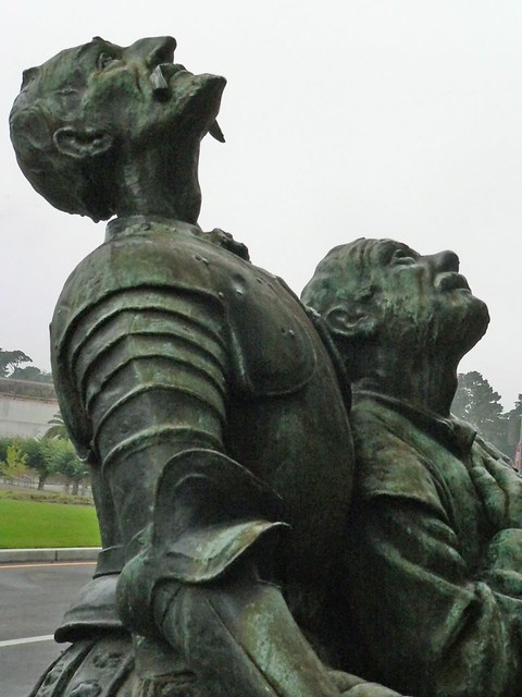 Don Quixote and Sancho Panza worship a shrine to Cervantes in Golden Gate Park (4)