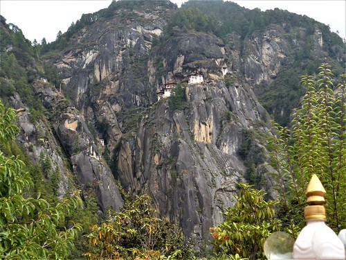 paro bhutan asia tigersnest monastery taktsanggompa taktsang gompa cliff outdoors nature forest trees prayerwheel