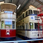 Trams in the shed
