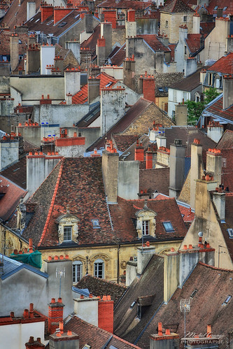 toit roof dijon bourgogne burgundy france tour paysage landscape orange tuiles