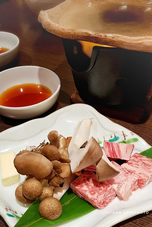 Dinner at Shinsaibashi, Osaka. Wagyu Beef BBQ (5 little cubes) 😂😂, curry udon, ebi tempura udon.  Osaka, June 2, 2018 Japan Trip, June 2018