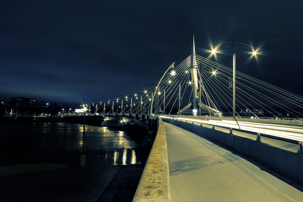 Esplanade Riel Bridge at night