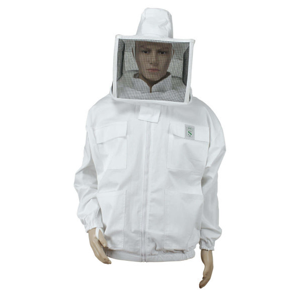 Beekeeping Jacket With Square Veil Mask White