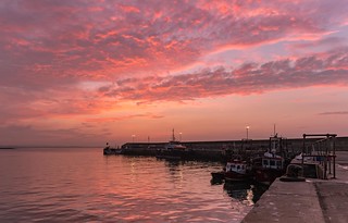 Sunset at Port Oriel, Clogherhead, Louth.