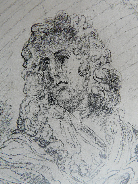 CONSTABLE John,1834 - Buste sculpté de Jeune Homme, Croquis (Louvre RF6112) - Detail 4