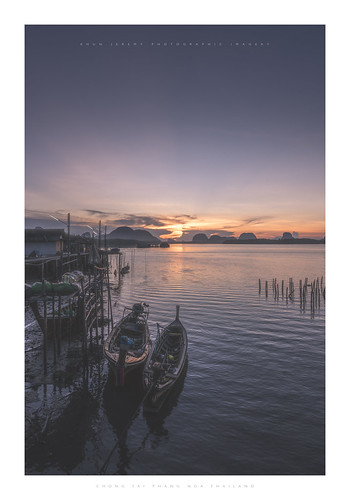 thailand phangnga longtail sea fisherman sunrise dawn samchongtai