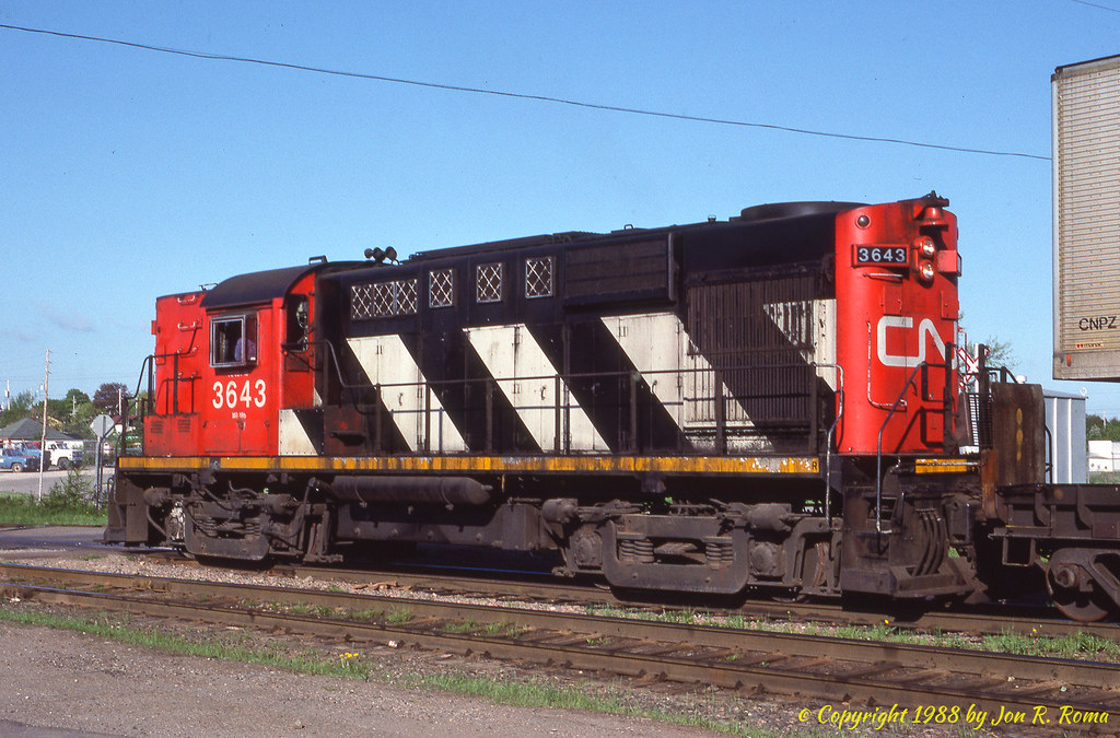 CN RS18 3643 at North Sydney, NS