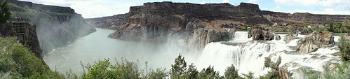 idaho panorama shoshonefalls snakeriver twinfalls tree water landscape forest canyon overlook people outdoor outdoors scenery scenic waterfall waterfalls fall falls shoshone river panoramic