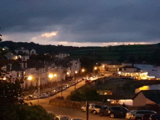 Falmouth June 2018 - view from our holiday apartment of the Green Bank Hotel and River Fal