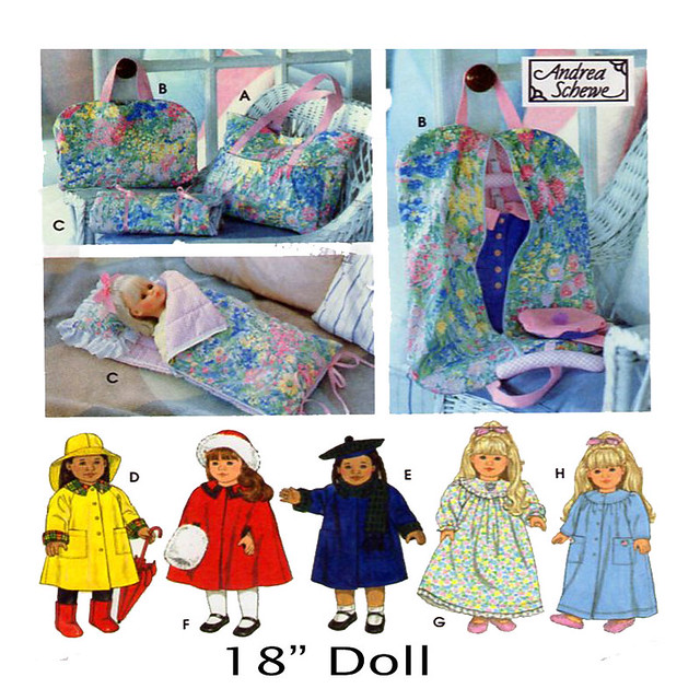 Simplicity 9833 large doll clothing sewing pattern