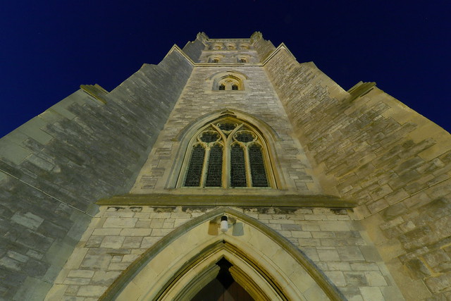 Floodlit Alverstoke Church in Blue Hour