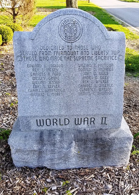 IN, Fairmount-WWII Memorial