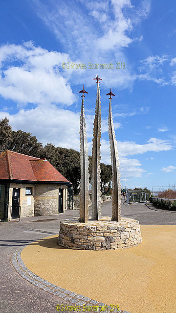 Red Arrows Memorial in March 2018, East Overcliff Drive, Bournemouth, BH1 3DN. Dorset. England.