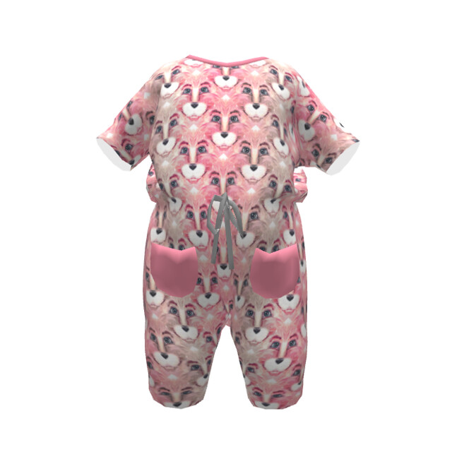 cute pink lion romper by Paysmage