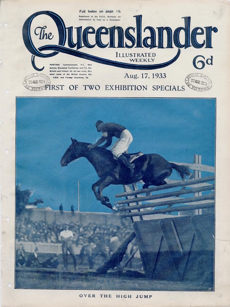 Illustrated front cover from The Queenslander, August 17, 1933
