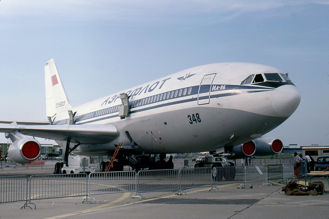 CCCP-86003 Ilyushin Il-86 seen on static display at the Paris Airshow in 1981