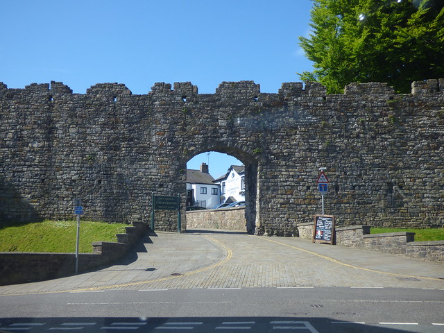 Between towers 4 and 5 - Caernarfon town walls from Glan Mor