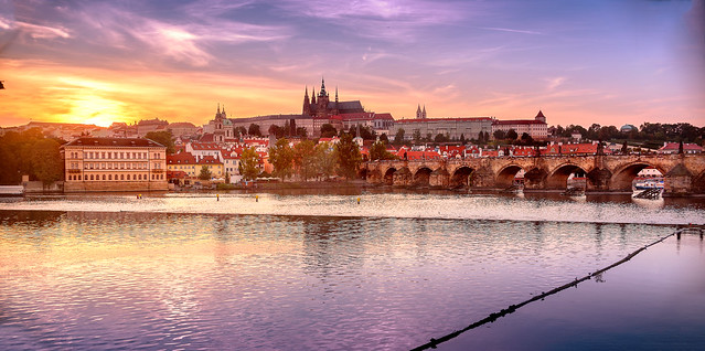 Prague Castle sunset