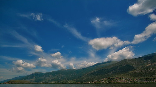 landscape clouds sky blue water mountain ioannina giannena ipeiros greece