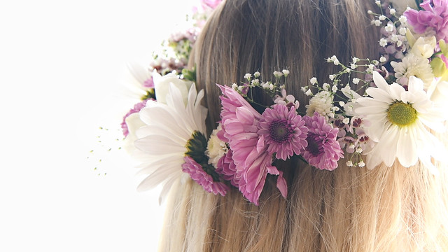 Girl Wearing Flower Crown