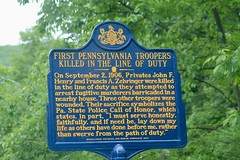 First PA Troopers Killed in the Line of Duty historical marker - Anita, PA