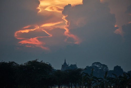2018 cambodia phnompenh landscape sunset sky clouds kohoknhatei island silkisland mekong mekongriver river kh