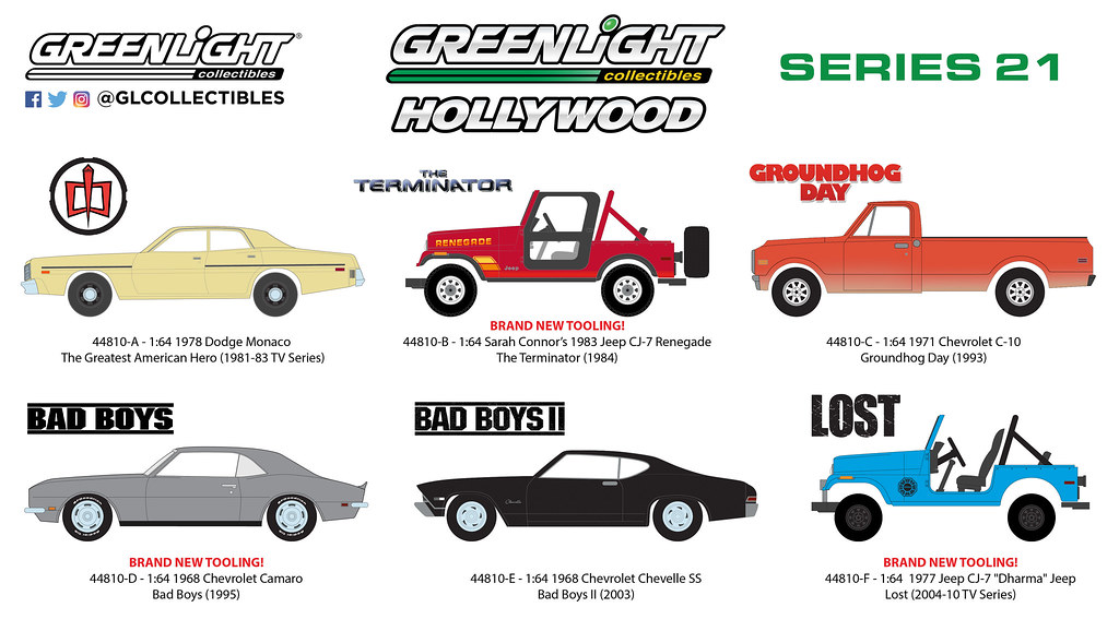 Bad Boys 1995 GreenLight 1/64 Hollywood Series 21 - 1968 Camaro 44810-D 