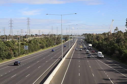 Looking west over the Western Ring Road at Industrial Avenue, Thomastown