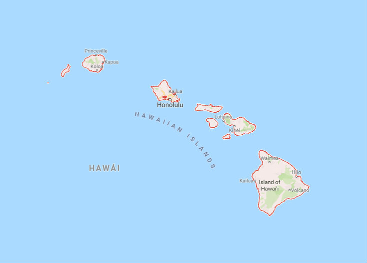 Mapa Islas Hawaii