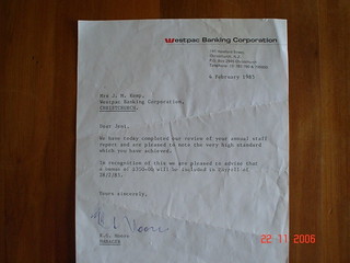 Westpac 1985 bonus pay letter - Stephen Day - Flickr
