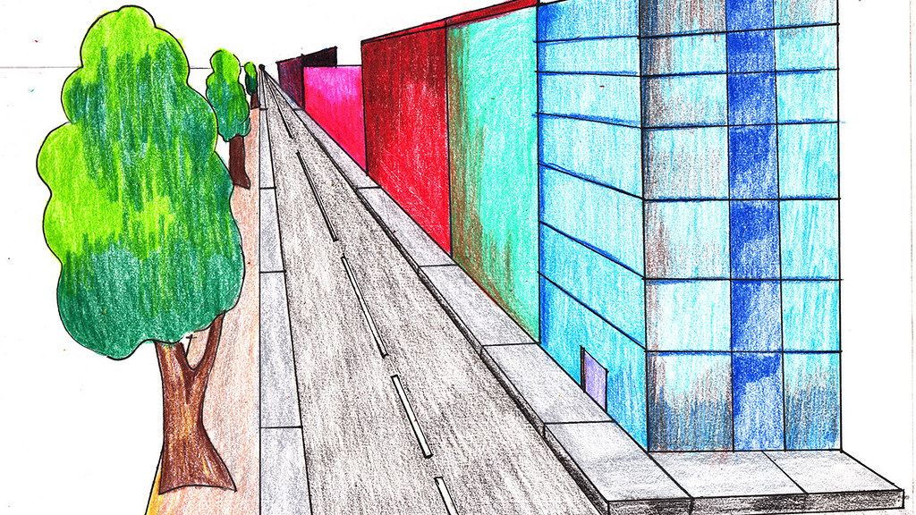 One Point Perspective Buildings Step By Step Tutorial On B Flickr