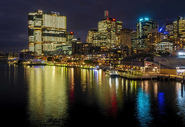 View of Sydney Wharf on Pyrmont Bay