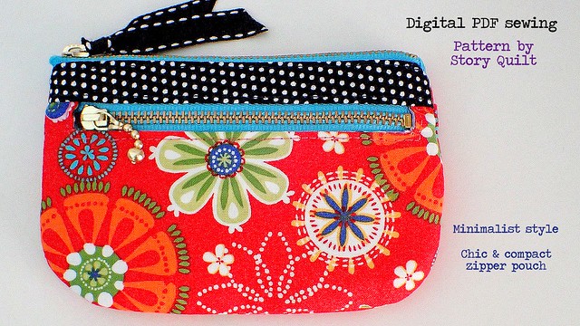 Mini zipper pouch | purse digital pdf sewing pattern | tutorial