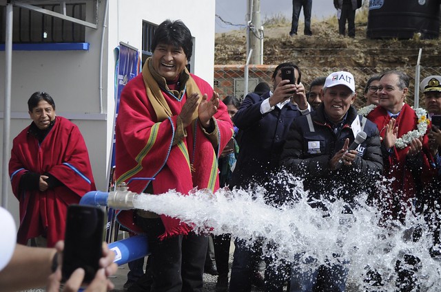 Presidente Evo Morales inauguró sistema de agua potable en frontera Bolivia- Perú