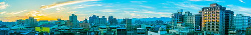台灣 台北 日出 天空 房子 雲 全景 hdr panorama taipei taiwan sunrise sky house cloud urban city landscape lightroom summer simplysuperb