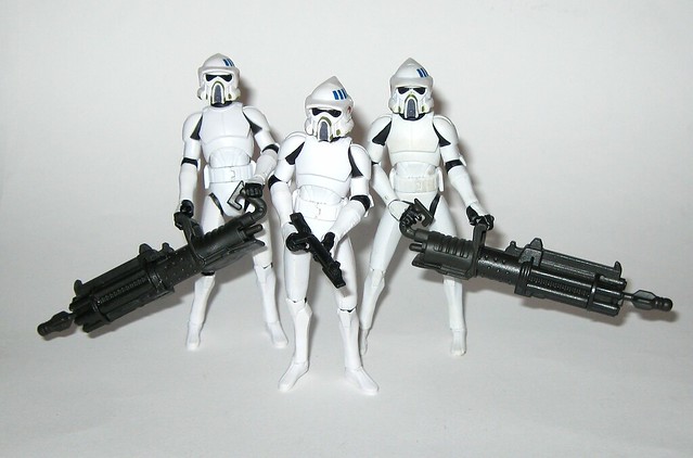 arf trooper x 3 star wars the clone wars cw18 blue black packaging basic action figures 2010 hasbro d