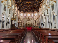 Interior of the Nativity of Our Lady cathedral by the Mae Klong river in Samut Songkhram province in Thailand
