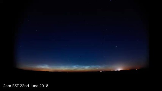 Pre-dawn Noctilucent Cloud Timelapse Video 22/06/18